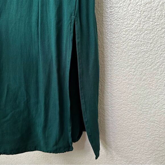 JustFab Green Half Button Long Sleeves Midi Dress - Picture 6 of 11